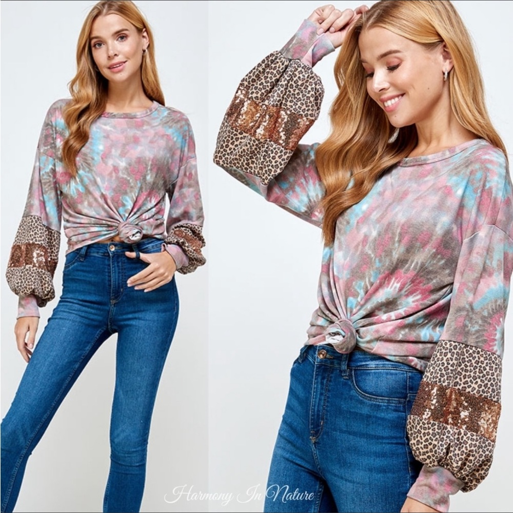 Harmony In Nature Soft Long Sleeve Tie Dye Top